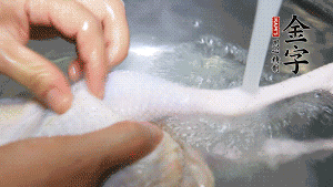 土雞處理干凈。（如果買不到土雞，一般的雞也是可以的，不過(guò)需要汆水。溫水下鍋汆燙7分鐘左右，汆燙時(shí)需要適時(shí)翻動(dòng)。汆燙雞肉是為了去掉生腥味，也是一次徹底清潔的過(guò)程，可以使燉出的湯清爽而不渾濁，鮮香而無(wú)異味）