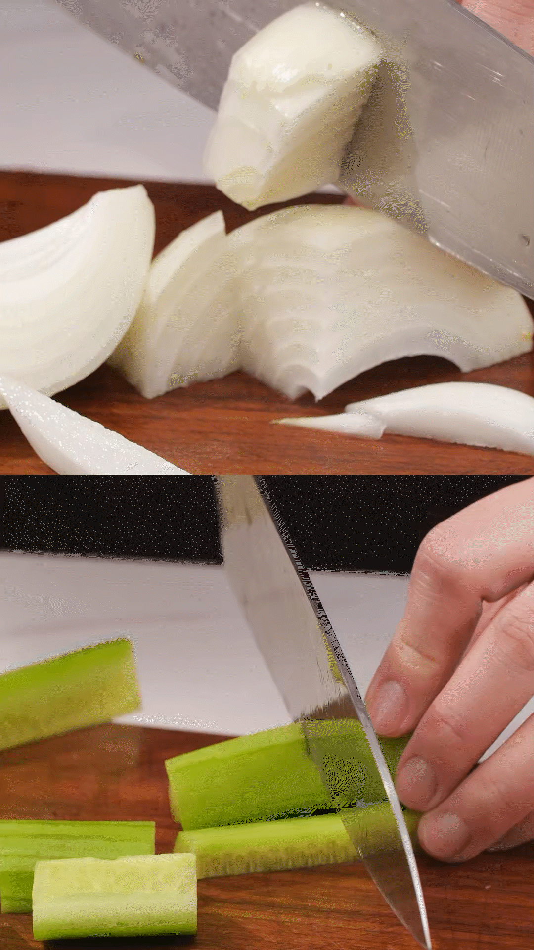 番茄、黃瓜、洋蔥切丁，用適量鹽殺水